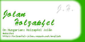 jolan holzapfel business card